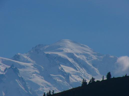 Der Mont Blanc - wie selten zu sehen, da er meist von Wolken umschlossen